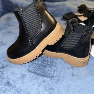 GAP Kids Black Boots with Tan Sole